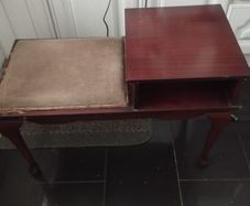 Mahogany telephone table with seat