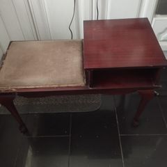 Mahogany telephone table with seat