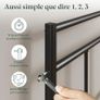 Bed 90 x 190 cm Metal Frame with Headboard  Easy Assembly Height 30 cm with Slats Support Storage Space Under the Modern Design  Black Image 8