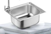 Small Kitchen Sink, Single Bowl Stainless Steel Sink for Undermount and Flushmount Intallation Reversible Drainer with Waste Pipes Clips (Color : Silver, Size : A(37x32cm)