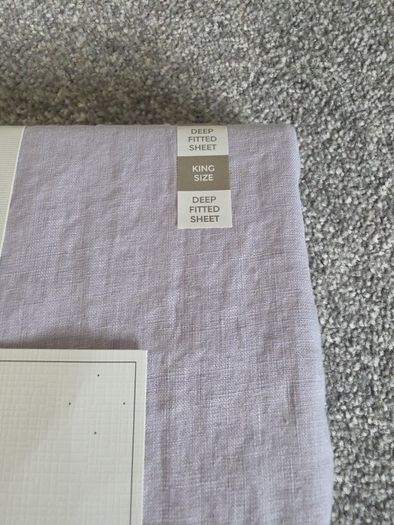 pure linen deep fitted sheet and 2 pillowcases