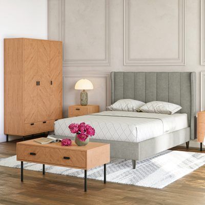 Amelia Bed in Dark Grey Fabric