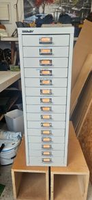 vintage metal drawers