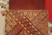 Yosegi letter rack ,wall mounted, marquetry, wooden letter rack
