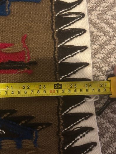 Vintage hand woven wool hanging tapestry from Ecuador