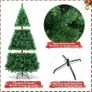 6ft Artificial Christmas Tree 900 Tips Bushy Xmas Tree with Fire Retardant PVC Tips and Metal Stand Image 4