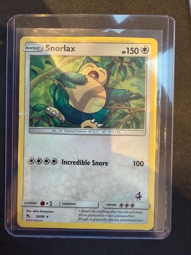 Set of 2 Pokemon card snorlax 50/68 2019