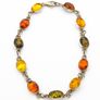 Sterling Silver & Multicolour Natural Baltic Amber Bracelet Image 2