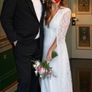 Greta Constantine Wedding Dress with Cape Image 2
