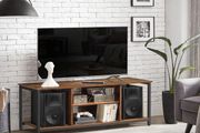 Vintage Brown TV Cabinet for TVs up to 65 Inches with Open Compartments
