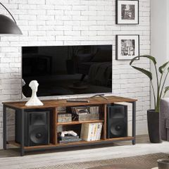 Vintage Brown TV Cabinet for TVs up to 65 Inches with Open Compartments