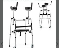 Lightweight Adjustable Folding Rolling Walker with Padded Seat