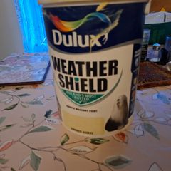 5 litre Dulux masonry paint.