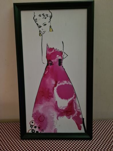 Lady in Pink Dress Print