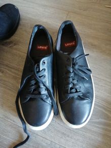 LEVIS Black leather trainers