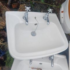 basin pedestal and toilet