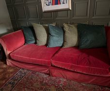 TETRAD feather filled velvet couch