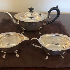 Silver plates tea set