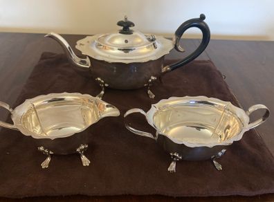 Silver plates tea set