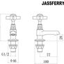Pair of Basin Taps Hot and Cold Water Bathroom Sink Tap Chrome Crosshead Handle Lever 1/2" Faucet, Set of 2 (FREE POSTAGE) Image 2