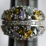 925 Silver Ring Pear Tourmaline Sapphire Natural Gemstone Jewelry Size P - 11,40g Image 8
