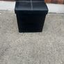 Pair of leather style storage puffs Image 3