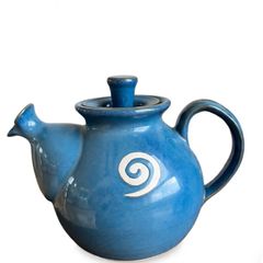 Jack O'Patsy  Studio Pottery Teapot - Blue Glaze with Celtic Spiral Jack O'Patsy