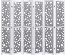 6-Panel Room Divider Grey 210x165 cm Solid Wood