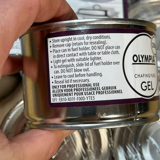 Olympia Gel Chafing Fuel 3 Hour - 12 Tins - Camping