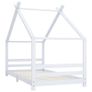 Kids Bed Frame White Solid Pine Wood 90x200 cm Image 3