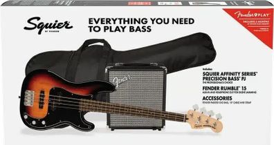 Fender Squier Affinity PJ Bass pack Sunburst