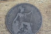 Great Britain UK 1924 Half Penny George V Coin - free standard postage