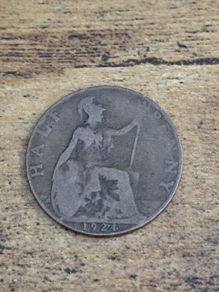 Great Britain UK 1924 Half Penny George V Coin - free standard postage