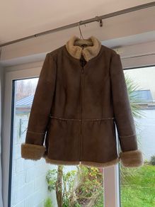 Sisley Sheepskin Style Jacket Size 12