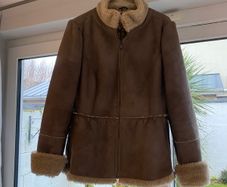 Sisley Sheepskin Style Jacket Size 12