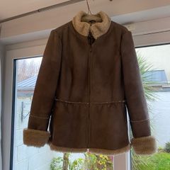 Sisley Sheepskin Style Jacket Size 12