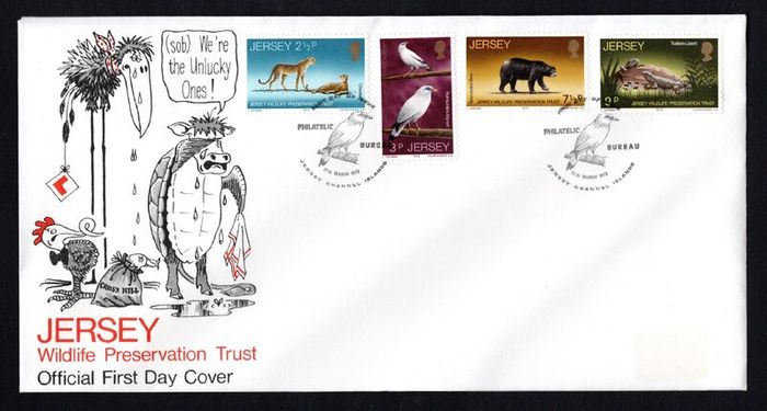 1972 Jersey Wildlife Preservation  Trust Commemorative Stamps First Day Cover (FDC)