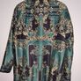 River Island Green & Black Silk Blazer Size 16 Image 4