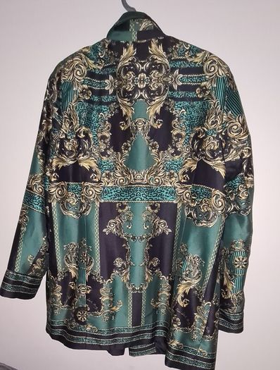 River Island Green & Black Silk Blazer Size 16