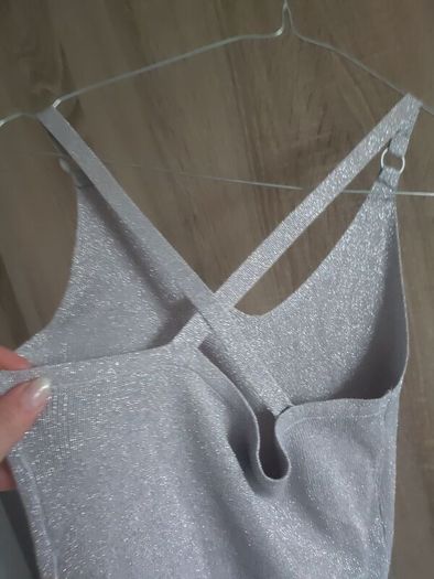 Silver knitted top size fits Xs s