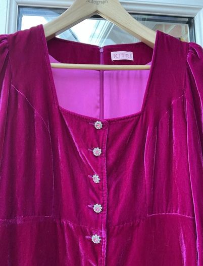 Magenta velvet Kitri Dress