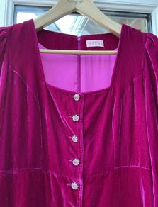 Magenta velvet Kitri Dress