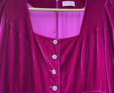 Magenta velvet Kitri Dress