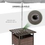 New. Outdoor Rattan Wicker Patio Coffee Table with Umbrella Hole, Suitable for Garden, Backyard - Brown  (Free Delivery) Image 2