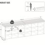 XL Shoe Bench with Cushion Seat White 150 cm Image 3