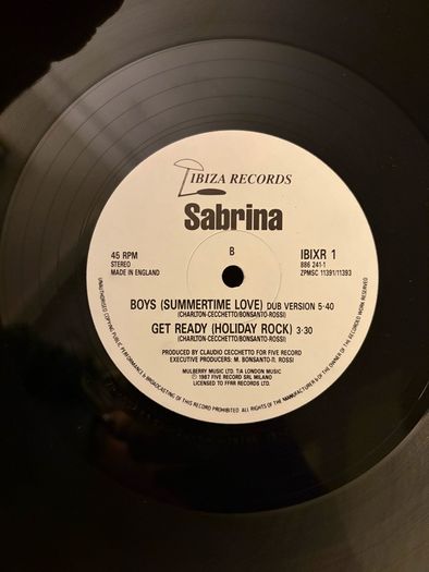 Sabrina Boys (Summertime Love Pete Hammond PWL Remix 1988 UK 12 inch