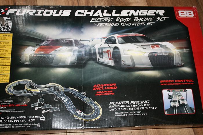 Furious Challenger Road Racing Slot Car Set Electric Powered Kids or Adults Toy (65" long)
