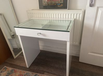 glass top table cabinet