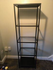 IKEA Shelving Unit Black/Brown Glass