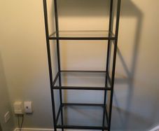 IKEA Shelving Unit Black/Brown Glass